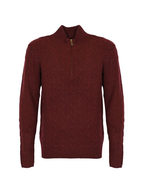 Dolcevita con zip in lana e cashmere Dark red POLO RALPH LAUREN | 710876766007